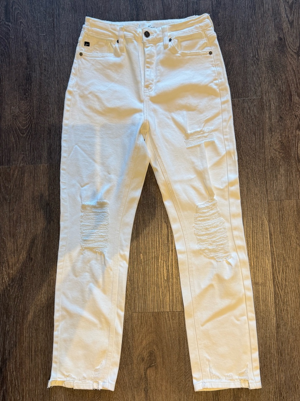 KanCan White Distressed Jeans Size 27